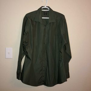 Forest green dress shirt for men